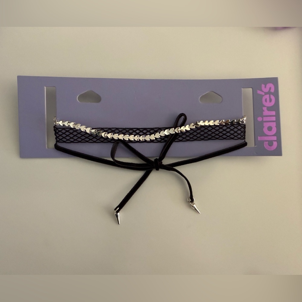 Claire's Black and Silver Choker Set